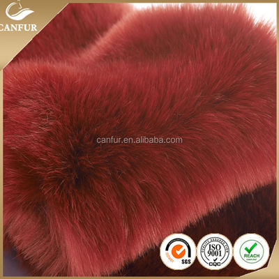 100% polyester, revêtement en faux, fourrure de renard pour vêtements, luxueux et confortable