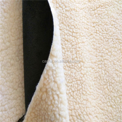 Tissu de suède Sherpa synthétique 100% polyester jaune clair pour les clients finaux