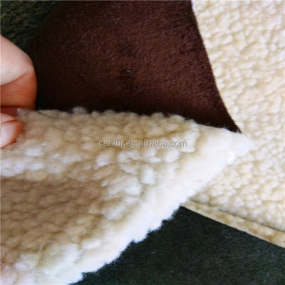 Tissu de suède Sherpa synthétique 100% polyester jaune clair pour les clients finaux