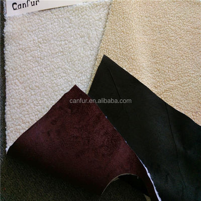 Tissu de suède Sherpa synthétique 100% polyester jaune clair pour les clients finaux