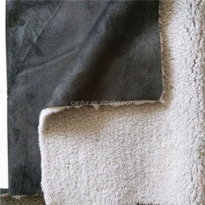 Tissu de suède Sherpa synthétique 100% polyester jaune clair pour les clients finaux
