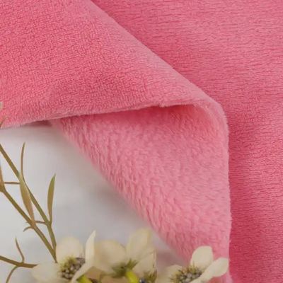 Couleur personnalisée 100D Compte de fil Tissu de laine de corail pour pyjama 300gm double face