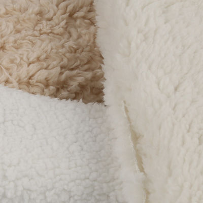 Tissus tricotés 100% polyester denim Sherpa pour revêtement doux et isolant