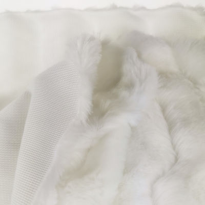 Tricot tricoté Tissu en peluche photovoltaïque blanc brossé pour couvertures et oreillers Tricot tricoté