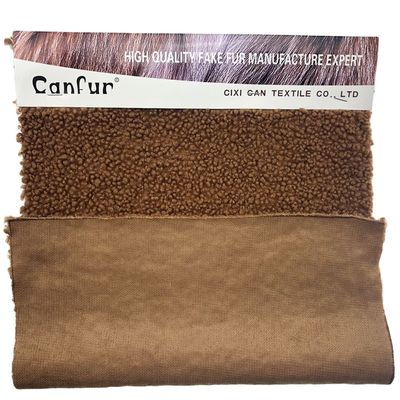 Tissu en plaqué de poids moyen 100% polyester Sherpa faux fourrure pour jouets et vêtements