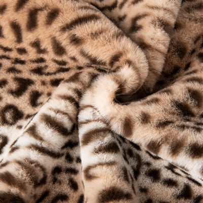 Couverture de poils de lapin 100% polyester Sherpa multi-couleur imprimé léopard pour vêtements d'hiver