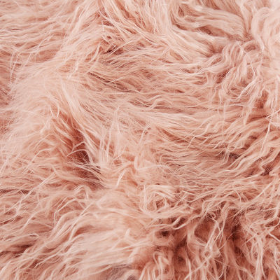 Tissu en fourrure fausse à longue pile de couleur solide, de densité 750 g/m2 et de largeur 58/60