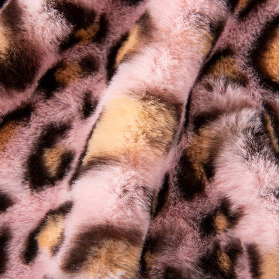 100% polyester super doux imprimé de fourrure de lièvre de lapin Fabrique de fourrure fausse pour la confection de vêtements