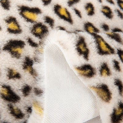100% polyester super doux imprimé de fourrure de lièvre de lapin Fabrique de fourrure fausse pour la confection de vêtements