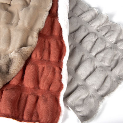 Tissu épais pour textile domestique teint de faux fourrure de lapin 100% polyester élastique