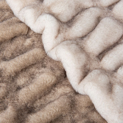 Tissu épais pour textile domestique teint de faux fourrure de lapin 100% polyester élastique