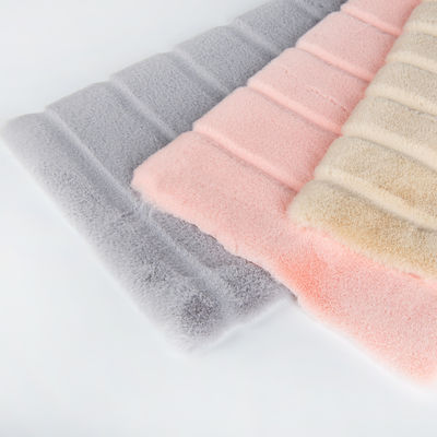100% polyester lapin faux fourrure tissu pour manteau d'hiver moelleux motifs de pinceau tricot tricoté