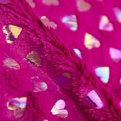 Sacs à motifs brossés 100% polyester argent PV Plush faux fourrure tissu pour textile domestique