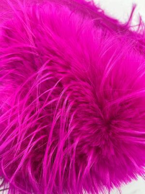 Collier en fourrure fausse en peluche à longue pile avec technique de soutien tricotée