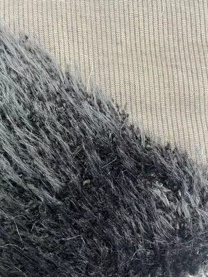 Tissu de fourrure fausse longue pile avec motif teint à la pointe et 1200gm
