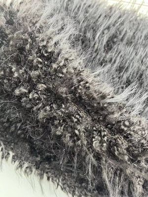 Tissu de fourrure fausse longue pile avec motif teint à la pointe et 1200gm
