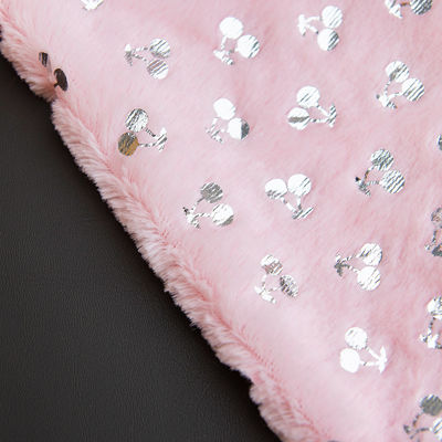 240gm Polyester souple Feuille d'étoile d'impression d'or Bronzée PVC en peluche Tissu pour la fabrication de jouets