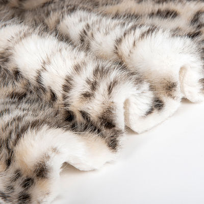 1050g/m Impression d'animaux Longue pile Faux fourrure Tissu avec Léopard Impression de fourrure Mink