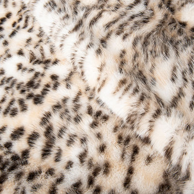 1050g/m Impression d'animaux Longue pile Faux fourrure Tissu avec Léopard Impression de fourrure Mink