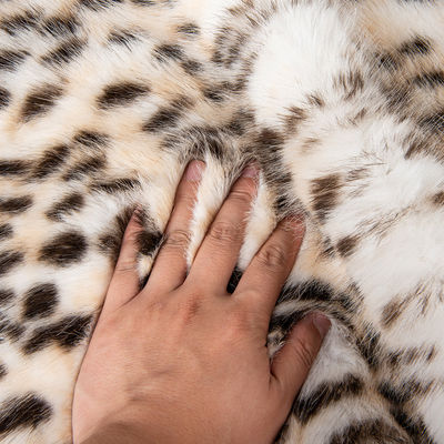 1050g/m Impression d'animaux Longue pile Faux fourrure Tissu avec Léopard Impression de fourrure Mink