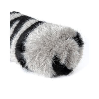 Vêtements longs en fourrure fausse avec imprimante à bande et peluche en daim