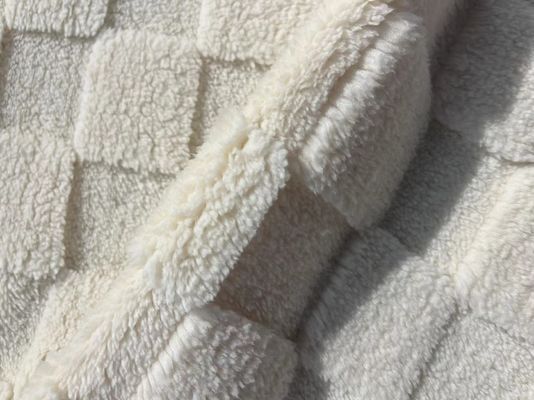 Tissu de laine à motif jacquard à tricot doux pour Shu Velveteen double face Mirco Sherpa