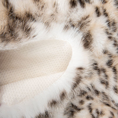 Tricot tricoté non conducteur imprimé par léopard Tissu de fourrure fausse pour vêtements 2024