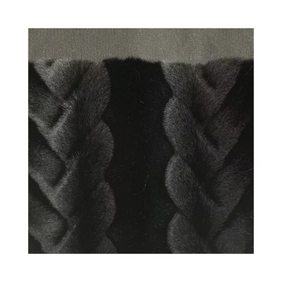 Soft Hand Feel faux manteau noir avec 1150g/m2 de poids et techniques de soutien tricotées