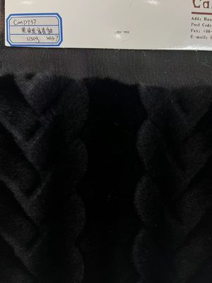 Soft Hand Feel faux manteau noir avec 1150g/m2 de poids et techniques de soutien tricotées